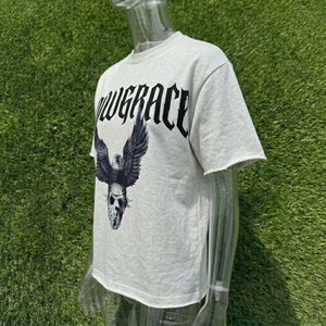 Snowgrace Men's Oversized T-<b>Shirt</b> With Eagle Skull Print Street Style Short Sleeve O-Neck 100% Cotton Jersey Fit - Product Image 5