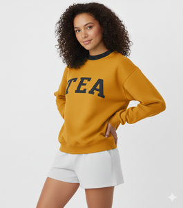 Sudadera de Cuello Alto para Mujer, Estampado de Montaña Azul, Corte Regular, Manga Larga, Informal, de Punto, de Algodón, para Otoño - Product Image 6