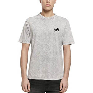 เสื้อยืดแขนสั้นลำลองผ้าฝ้าย 100% ทรงหลวม ล้างสีแบบแอซิดวอช ขายส่ง รับสกรีนโลโก้ เสื้อยืดล้างสีแบบแอซิดวอชสำหรับผู้ชาย - Product Image 3