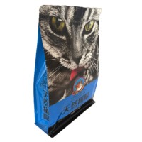 Sachets Doypack en aluminium scellés à huit côtés pour aliments pour chats et chiens, sacs d'emballage pour friandises pour animaux de compagnie, sacs d'emballage à fond plat