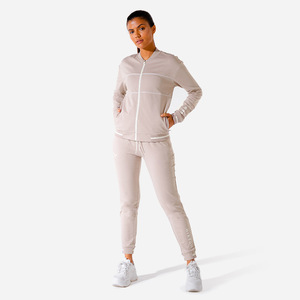 Women 2-Piece Lightweight Cotton Tracksuit <b>Zip</b> <b>up</b> <b>Jacket</b> & Jogger Pants Casual Sportswear Set for Gym Travel - Product Image 2
