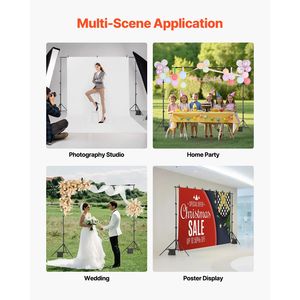 Kit Supporto per Sfondo Fotografico Portatile 7x10ft con 3 Barre Trasversali e Supporto Regolabile - Product Image 5