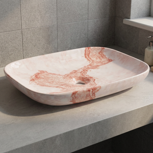 Modern Brown Oval Porcelain Bathroom Vessel Sink Luxury One Piece Countertop Wash Basin Art Lavabo - Product Image 3