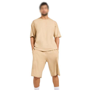 High Quality Summer Men Shirt Shorts <b>Set</b> 100%Cotton <b>Knitted</b> Lightweight Quickdry Casual Streetwear Style Custom Printed Logo <b>set</b> - Product Image 3