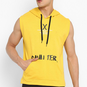 Hoodies sans manches pour hommes, streetwear élégant en coton et polyester de haute qualité, logo personnalisé OEM, vente chaude - Product Image 4