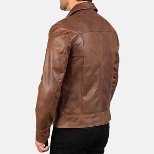 Chaqueta de Cuero para Hombre, Estilo Clásico y Moderno para Uso Diario, Cuero Genuino, Precio al por Mayor, Transpirable y Cómoda - Product Image 3