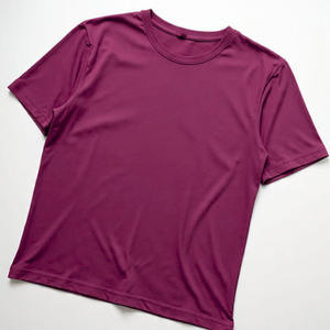 Men T-shirt Short Sleeve Breathable Eco-Friendly Knitted Polyester/Cotton Front O-Neck Printed Solid Blank <b>Design</b> Regular Fit - Product Image 1
