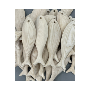Modèle de poisson en bois, figurine de poisson en bois artisanale, décoration murale rustique côtière, décoration nautique de plage pour la maison - Product Image 2