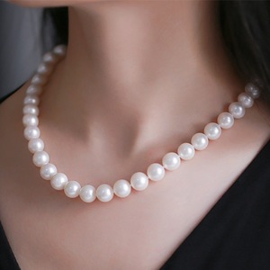 Collar de Perlas de Agua Dulce de Alta Calidad de 10-11 mm con Cuentas Redondas Brillantes y Cierre de Oro de 14K, Regalo para el Día de la Madre o del Maestro - Product Image 2