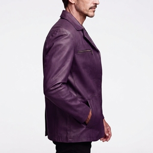 Custom Men's <b>Leather</b> <b>Jacket</b> <b>Blazer</b> Style Premium Outerwear Clothing Manufacturer - Product Image 4