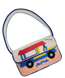 Elegante bolso de hombro con cuentas y bordados intrincados, bolso con cuentas y diseño de bordados coloridos, bolsos de cuentas hechos a mano. - Product Image 3