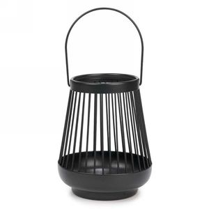 Lanterne ronde en fer avec bougie LED sans flamme et poignée pour la décoration de la maison et du jardin - Product Image 4