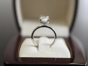 Moissanite Engagement <b>Ring</b> 925 Sterling <b>Silver</b> Oval Cut <b>Solitaire</b> Wedding <b>Ring</b> for Women - Product Image 3