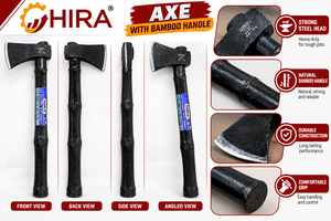 Tête de hache industrielle HIRA 39052 de qualité professionnelle avec manche en bois 2kg - Product Image 3