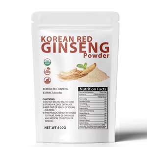 Polvo de Ginseng Coreano Rojo Puro OEM/ODM, Polvo de Ginseng 100% Natural para Aumentar la Energía, la Resistencia y la Inmunidad para Hombres y Mujeres - Product Image 1