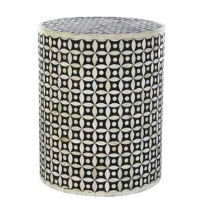 Venta al por mayor de lujo moderno indio artesanía MDF hueso incrustaciones taburete 100% de alta calidad para el hogar Venta caliente para mesitas de noche - Product Image 6