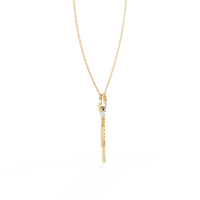 Pendentif en diamant de laboratoire VEER DIAMOND VP-22 unisexe, couleur D, taille poire émeraude, avec chaîne en or, pierres latérales synthétiques certifiées IGI