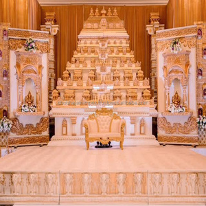 Grand Manavarai Style South Indian <b>Wedding</b> Stage Durable Diya Fiber Reinforced Plastic Indian <b>Wedding</b> Décor - Product Image 1