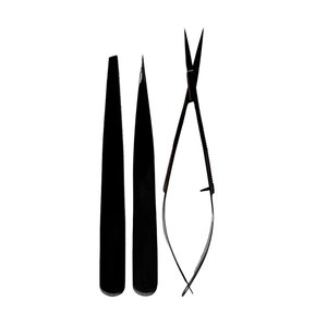 Pinzas Profesionales de Precisión Ergonómicas con Punta Puntiaguda para Cejas, Juego de Recortadores de Cejas de Acero Inoxidable Chapado en Oro para Extensión de Cejas - Product Image 2