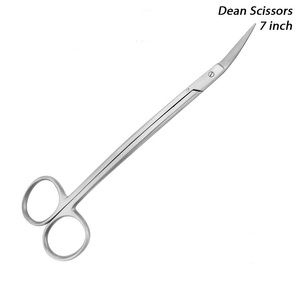 Ciseaux chirurgicaux dentaires Dean 7 pouces à double courbure pour procédures chirurgicales ORL précises, poignée ergonomique durable, approuvé ISO - Product Image 3