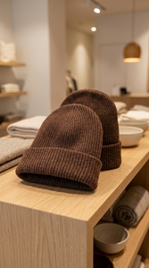 Custom Plain Knit Beanie Soft Acrylic <b>Winter</b> <b>Cap</b> Unisex Folded Cuff Beanie - Product Image 2