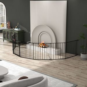 Cancelletto di Sicurezza Regolabile in Schiuma a 8 Pannelli, Recinzione per Giardino, Porta in Metallo, Recinzione per Caminetto, Recinzione per Albero di Natale, Cancello per Scale di Casa - Product Image 3