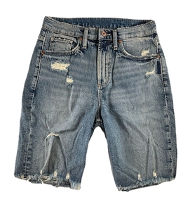 Pantalones Cortos Bermuda de Mezclilla Lavada de Cintura Alta para Hombre, Estilo Casual, con Botones, Dobladillo Deshilachado, Transpirables, para Verano - Product Image 4