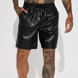 Shorts en cuir pour hommes – Nouvelle collection été et combat – Shorts décontractés 100 % cuir pour hommes - Product Image 4