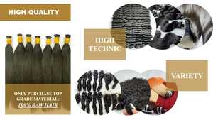 Bande de cheveux bouclés birmans non chimiques 100% ruban birman vierge brut sans enchevêtrement aligné sur les cuticules dans les extensions de cheveux - Product Image 5