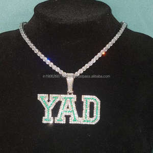 Colgante con Nombre Personalizado de Diamantes Moissanite VVS, en Plata de Ley 925, Chapado en Oro y Rodio, Joyería Hip Hop - Product Image 1