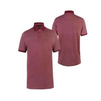 Herenshirt met korte mouwen, kleurblokken, gestreept, casual gebreid, regular fit, zwart, rood, wit, grijs design