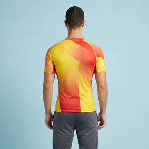 Mens Custom Athletic Compression Wear Half Sleeve Fitness Sports Training Workout Performance Shirt - Product Image 2