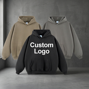 Sweat à capuche oversize personnalisé avec logo brodé pour homme, en polaire, polyester/coton, épais, décontracté, streetwear - Product Image 3