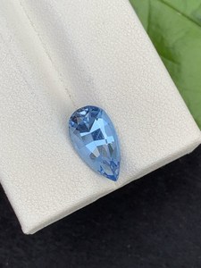 Aigue-marine bleue naturelle taille poire, pierre de naissance de mars, qualité excellente et rare, pierre précieuse en vrac certifiée par un tiers pour bijoux fins - Product Image 1