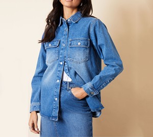 Wholesale Women Breathable Winter <b>Denim</b> <b>Jacket</b> Oversized Fashion Cotton Coat Custom Front Premium Quality OEM Factory Supplier - Product Image 2