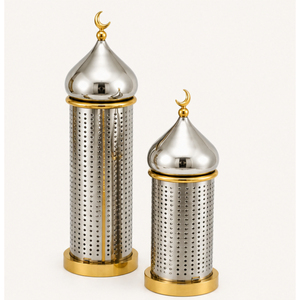 Metal Ramadan Minaret Candle Holder Set Stainless Steel Mosque Tower Lantern for Eid Mubarak Home Table Centerpiece Decoration - Product Image 1