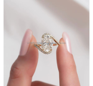 Joyería personalizada de diamantes de oro sólido de 18 quilates | Collar y anillo de oro de lujo | Joyería fina OEM/ODM Fabricante Oval Lab Grown Diamond - Product Image 1