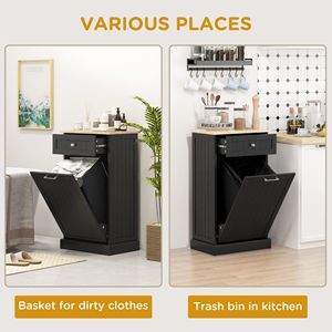 Cestino per Rifiuti da Cucina Nero Autoportante con Cassetto Portarifiuti - Product Image 6