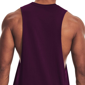 Camiseta sin Mangas para Hombre, Color Morado, Cuello Redondo, Color Sólido, Informal, Transpirable, Tejida, para Entrenamiento - Product Image 3