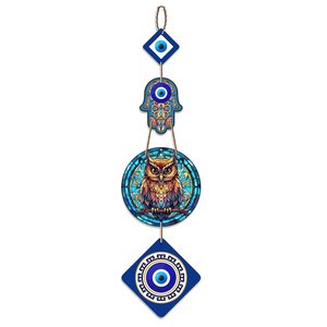 Escultura de Pared de Madera MDF con Forma de Búho Tradicional para Decoración del Hogar, Sala de Estar, Templo y Espacios Espirituales - Product Image 1