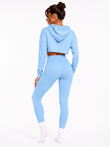 woman crop hoodie with fashionable design soft comfortable fabric lightweight feel perfect for modern <b>wardrobe</b> everyday outfits - Product Image 2