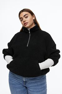 Sudadera de felpa de borreguillo para mujer con media cremallera, jersey térmico, sudadera con capucha para mujer - Product Image 6