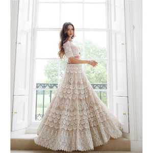 Vestido de Noche de Diseñador, Elegante Lehenga Choli con Bordado de Hilo para Fiestas - Product Image 5