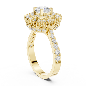 Anillo de Diamantes Imperial Bloom Celestial Crown Royale Aura Empress Halo de Oro Amarillo de 18K para Mujer, Aniversario, Compromiso - Product Image 3