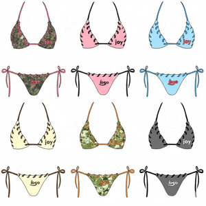 Maillot de bain bikini personnalisé pour femme, taille haute, imprimé léopard uni, avec logo frontal, en Spandex/Nylon, rembourrage amovible, séchage rapide - Product Image 4