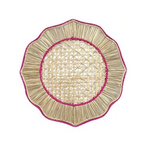 Ventes flash : sets de 3 dessous-de-plat bohèmes tissés à bords festonnés pour table à manger, couleur naturelle, style lin - Product Image 2