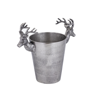 Antique Brass Stag Head Ice <b>Bucket</b> Vintage Bronze Deer Handle Wine Chiller Luxury Metal Champagne Tub for Home Bar & Lodge Decor - Product Image 5