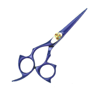 Tijeras Profesionales de Peluquería Color Morado, Acero Inoxidable, Hoja Recta, Punta Afilada, Mango Curvo para Corte de Cabello - Product Image 2