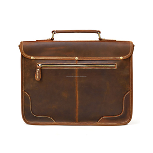 Porte-documents en cuir véritable avec logo personnalisé, sac pour ordinateur portable de qualité supérieure pour hommes, fabricant OEM ODM, fournisseur en gros - Product Image 1