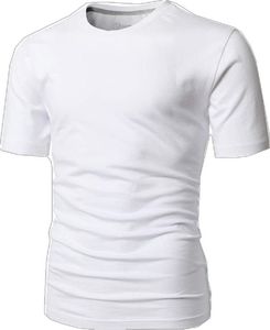 Camiseta Blanca Ajustada de Manga Corta para Hombre, Cuello Redondo, Estilo Casual Urbano, Capa Base - Product Image 4